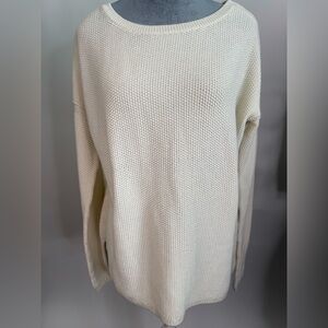 Vince Cream Cotton Cashmere Knit Sweater Size M